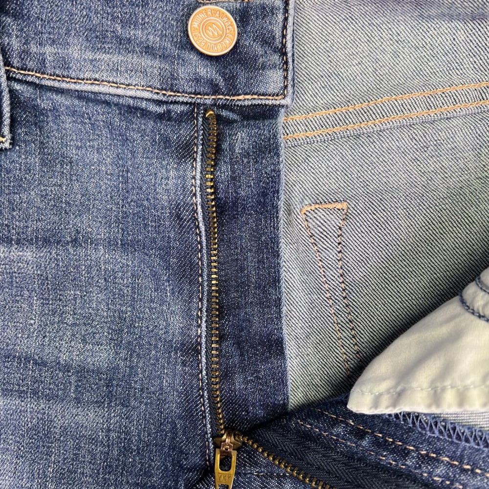Mother The Insider Crop Step Fray Women 28x25 Blue Slim Bootcut Casual High Rise - Picture 16 of 16